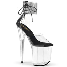 FLAMINGO-824RS Black & Clear Ankle Peep Toe High Heel