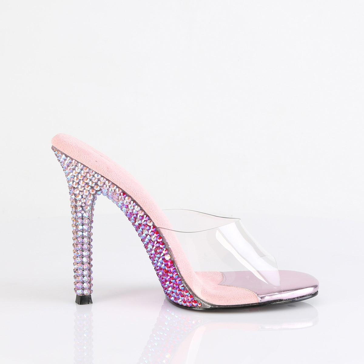GALA-01DMM Two Tone Slide High Heel Pink & Clear Multi view 2