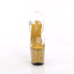 LOVESICK-708SG Ankle Strap Sandal Clear & Gold & Multi Colour Multi view 5