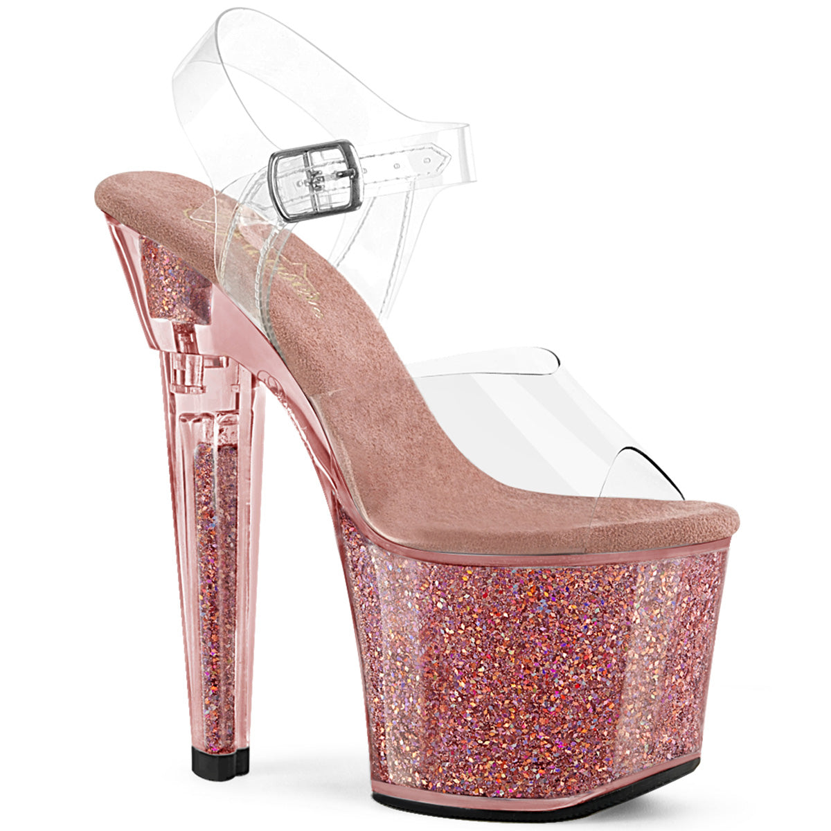 LOVESICK-708SG Ankle Strap Sandal Pink & Clear & Multi Colour Multi view 1