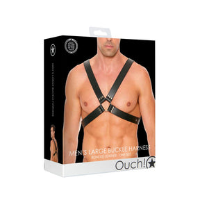 Leather Harness with Large Buckle One Size