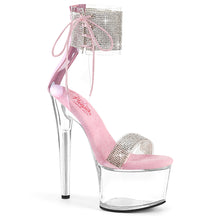 PASSION-727RS Clear & Silver Ankle Peep Toe High Heel