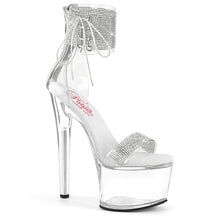 PASSION-727RS Clear & Silver Ankle Peep Toe High Heel