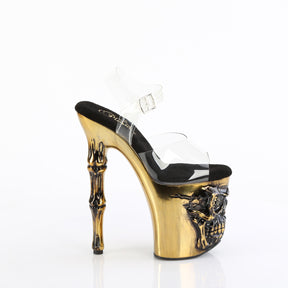 RAPTURE-808-LT Ankle Peep Toe High Heel Gold Multi view 2