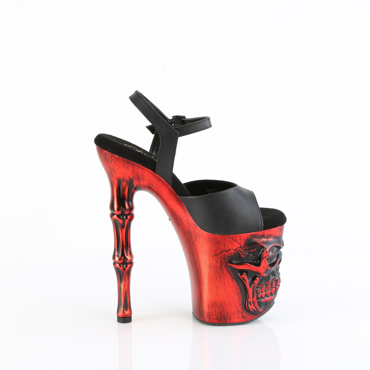 RAPTURE-809-LT Black & Red Ankle Peep Toe High Heel Black & Red Multi view 2