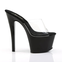 SKY-301 Black & Clear Peep Toe High Heel