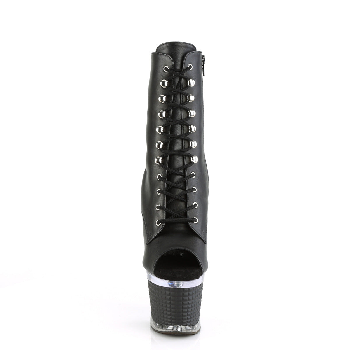 SPECTATOR-1021 Black & Silver Calf High Peep Toe Boots Black Multi view 5