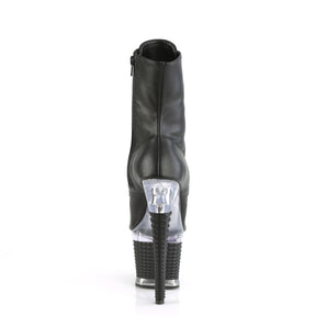 SPECTATOR-1021 Black & Silver Calf High Peep Toe Boots Black Multi view 3