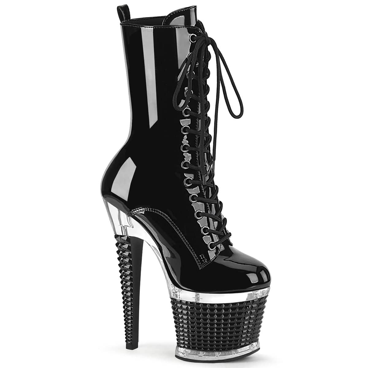 SPECTATOR-1040 Black & Silver Calf High Boots