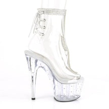 STARDUST-1018C-2RS Black & Clear Calf High Peep Toe Boots