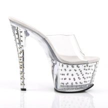 STARDUST-701 Black & Clear Slide High Heel