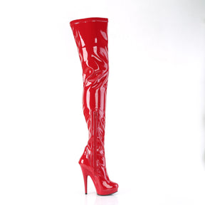 SULTRY-4000 Black Thigh High Boots Red Multi view 2