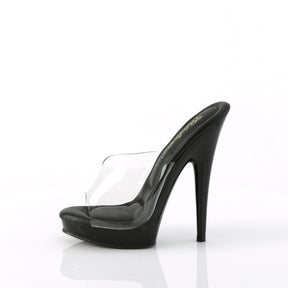 SULTRY-601 Clear Peep Toe High Heel Black & Clear Multi view 4