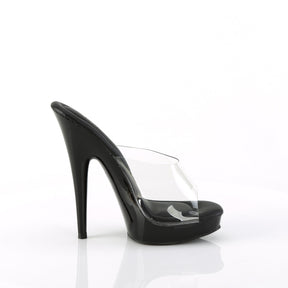 SULTRY-601 Clear Peep Toe High Heel Black & Clear Multi view 2