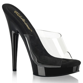 SULTRY-601 Clear Peep Toe High Heel Black & Clear Multi view 1