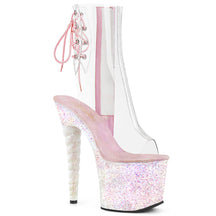 UNICORN-1018C Clear & Pink Calf High Peep Toe Boots