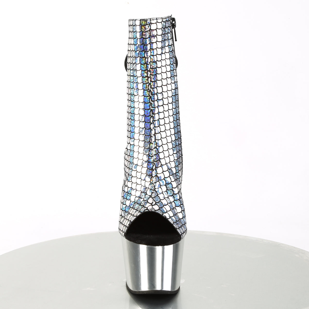 ADORE-1018MSC Silver Holographic Boots