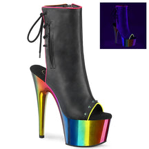 ADORE-1018RC-02 Black & Multi Colour Calf High Peep Toe Boots