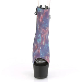 ADORE-1018REFL Black & Multi Colour Calf High Peep Toe Boots