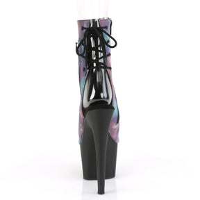 ADORE-1018REFL Black & Multi Colour Calf High Peep Toe Boots
