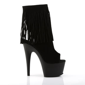 ADORE-1019 Black Suede Fringed Boots
