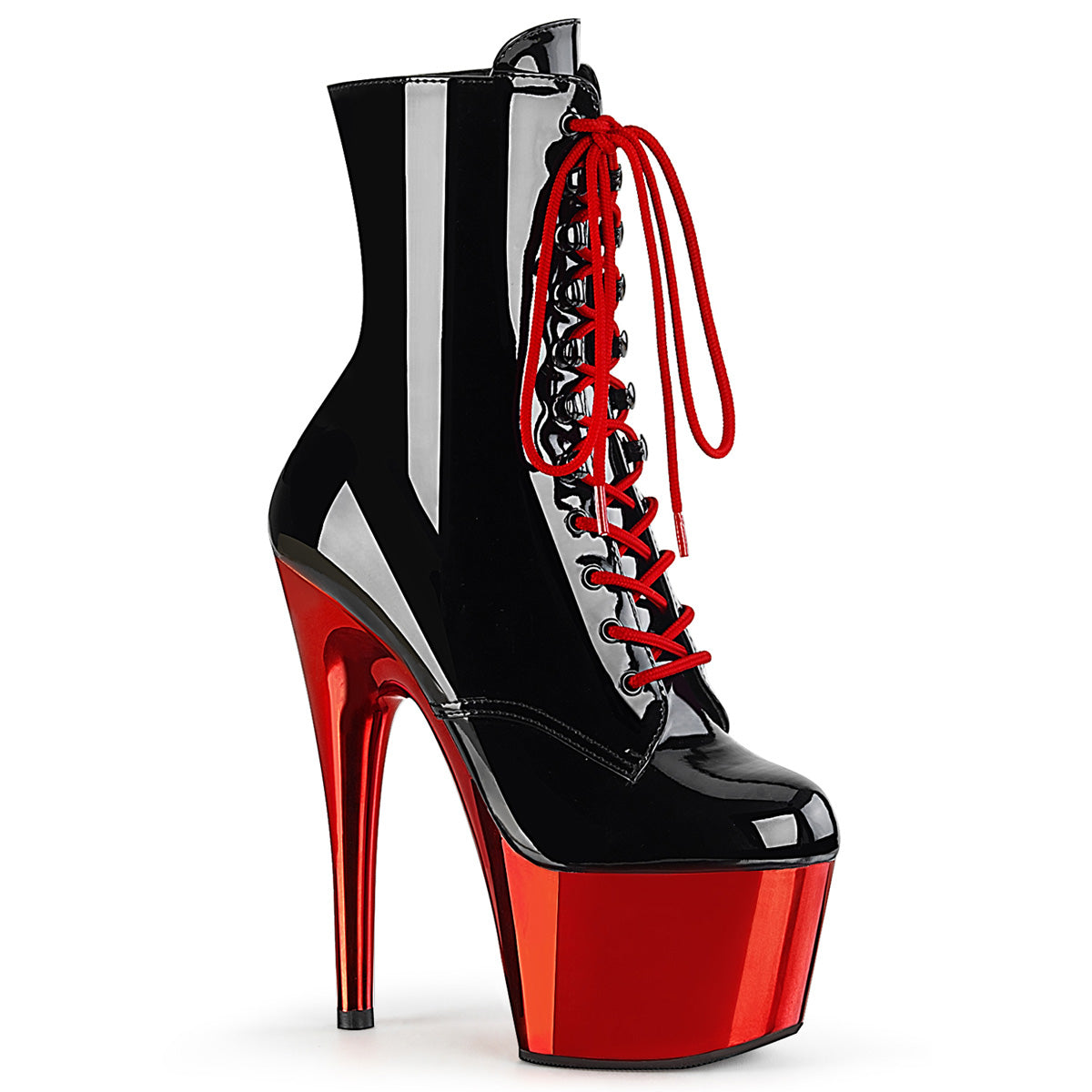 ADORE-1020 Black & Red Calf High Boots