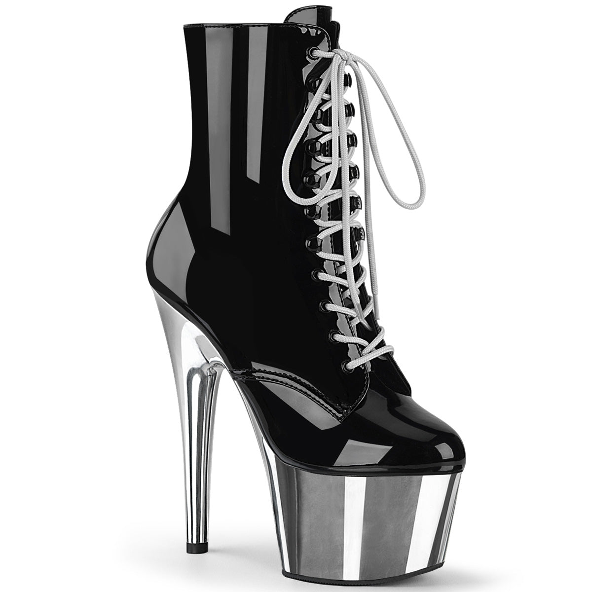 ADORE-1020 Black & Silver Calf High Boots