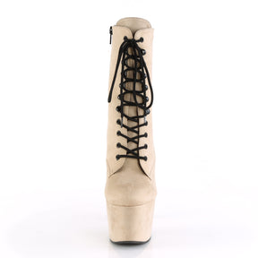 ADORE-1020FS Nude Lace Up Ankle Boots