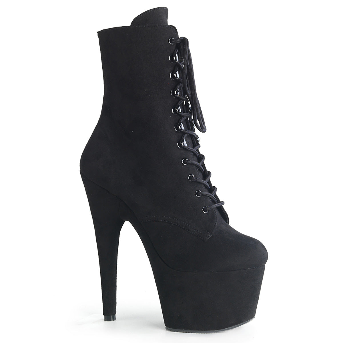 ADORE-1020FS Black Suede Lace Up Ankle Boots