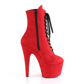 ADORE-1020FS Red Faux Suede Ankle Boots