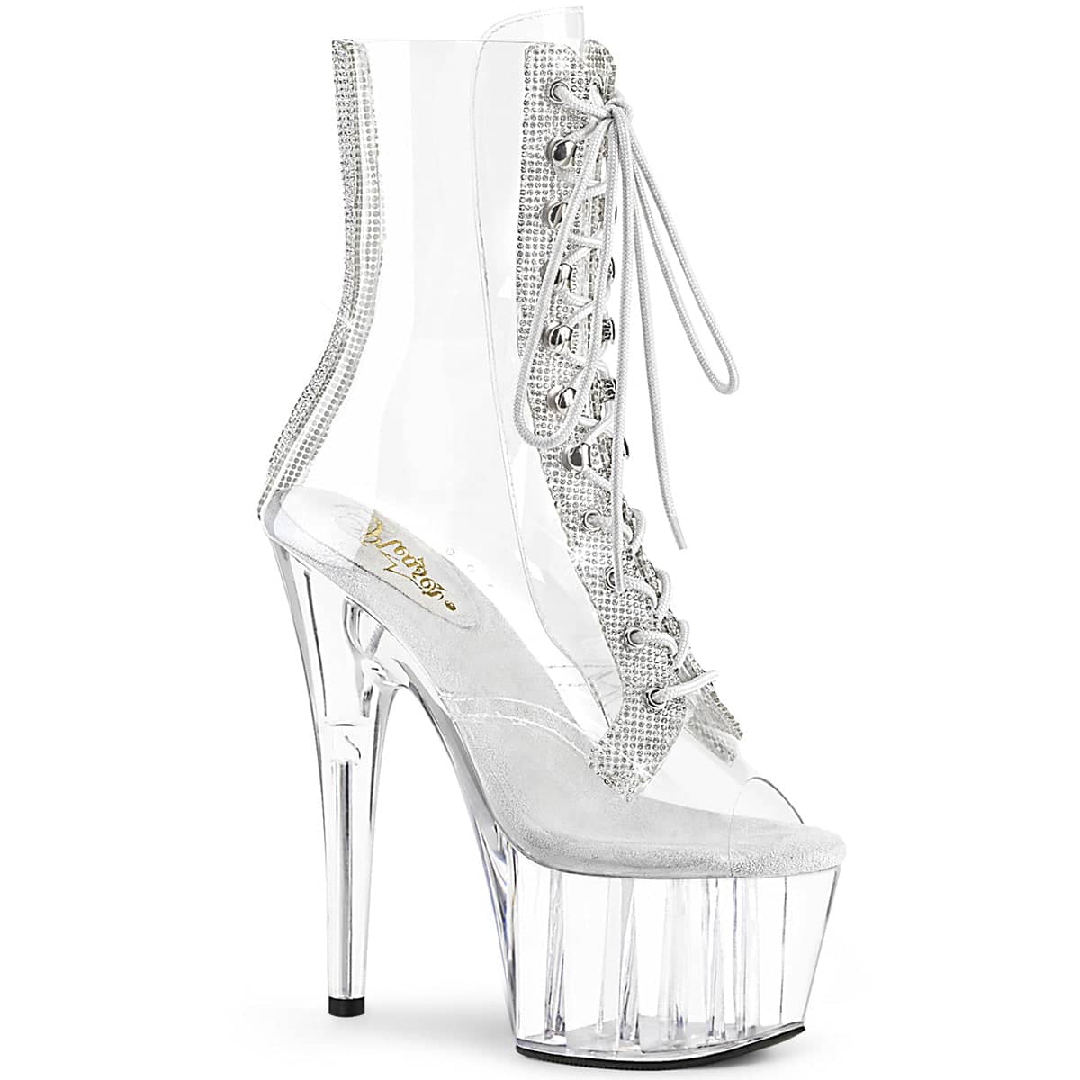 ADORE-1021C-2 Clear Calf High Peep Toe Boots