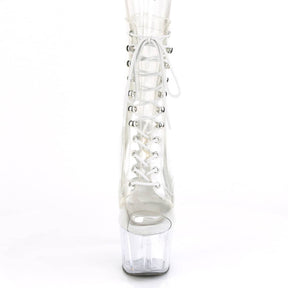 ADORE-1021C Clear Calf High Peep Toe Boots