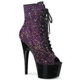 ADORE-1021OMBG Black & Purple Calf High Peep Toe Boots
