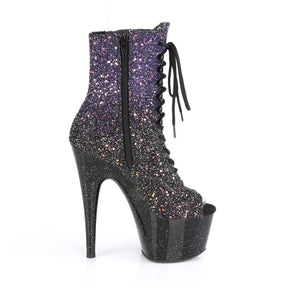 ADORE-1021OMBG Black & Purple Calf High Peep Toe Boots