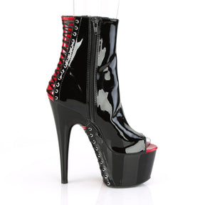 ADORE-1025 Black & Red Calf High Peep Toe Boots