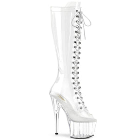 ADORE-2021C Clear Calf High Peep Toe Boots