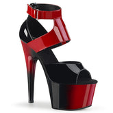 ADORE-700-16 Black & Red Ankle Peep Toe High Heel