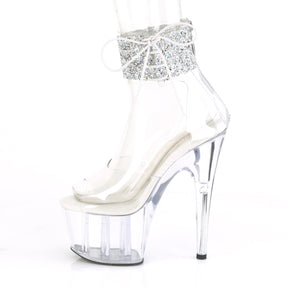 ADORE-724RS-02 Clear & Silver Ankle Sandal High Heel