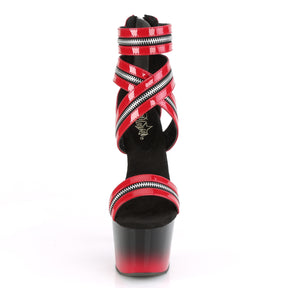 ADORE-766 Black & Red Ankle Peep Toe High Heel