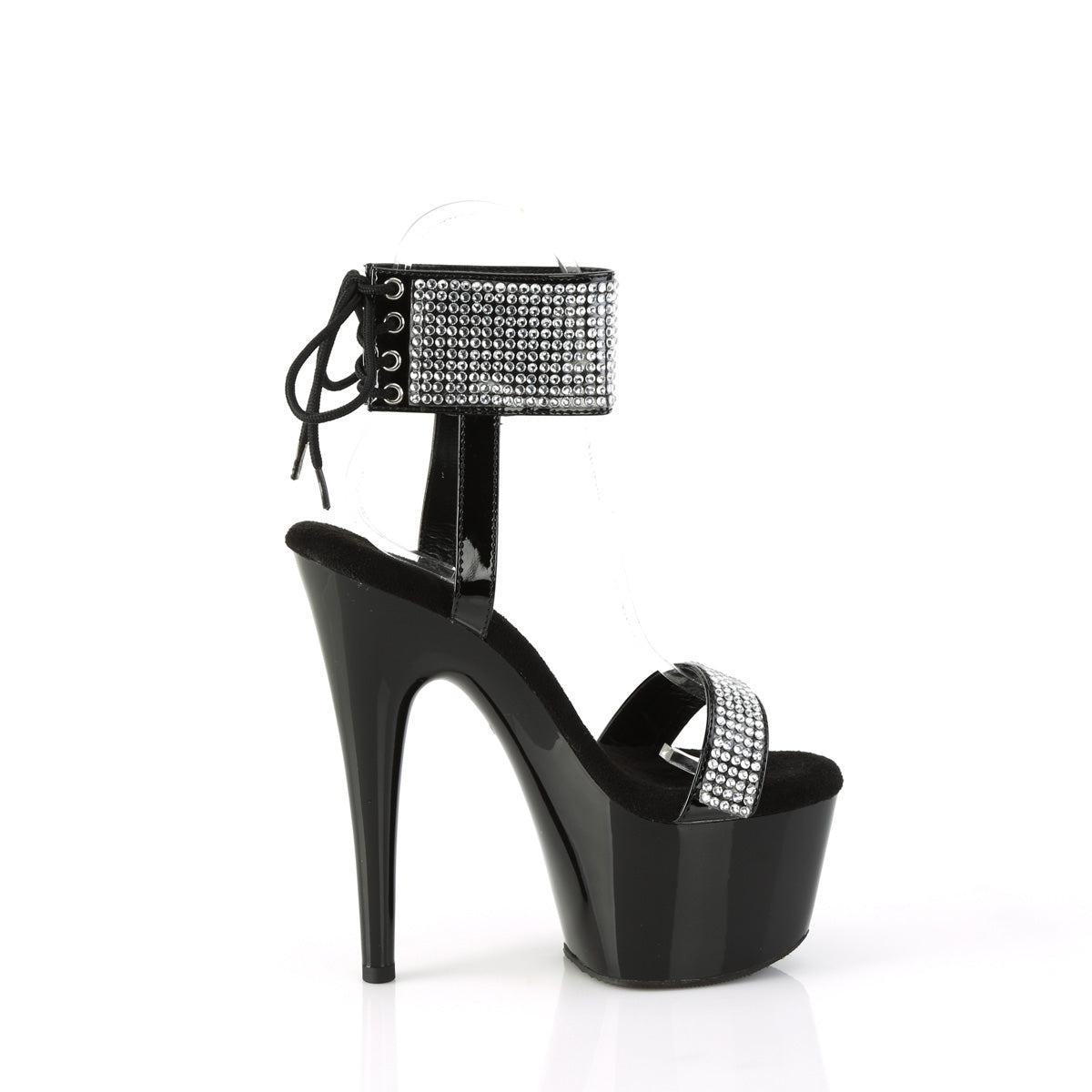ADORE-770 Black & Silver Ankle Sandal High Heel