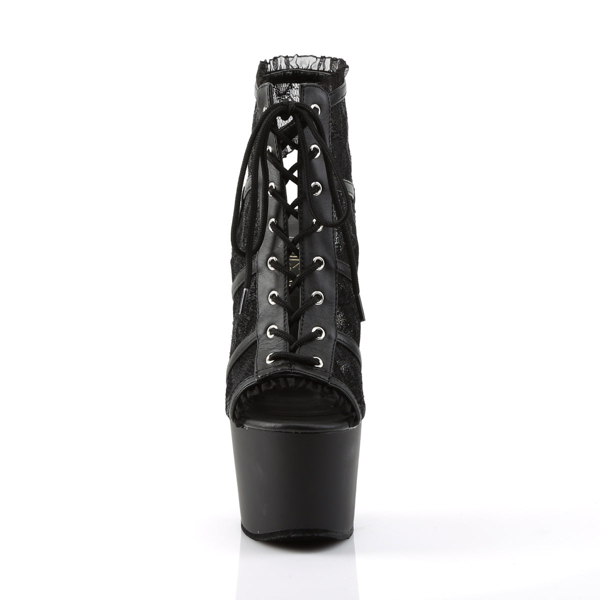 ADORE-796LC Black Ankle Peep Toe Boots