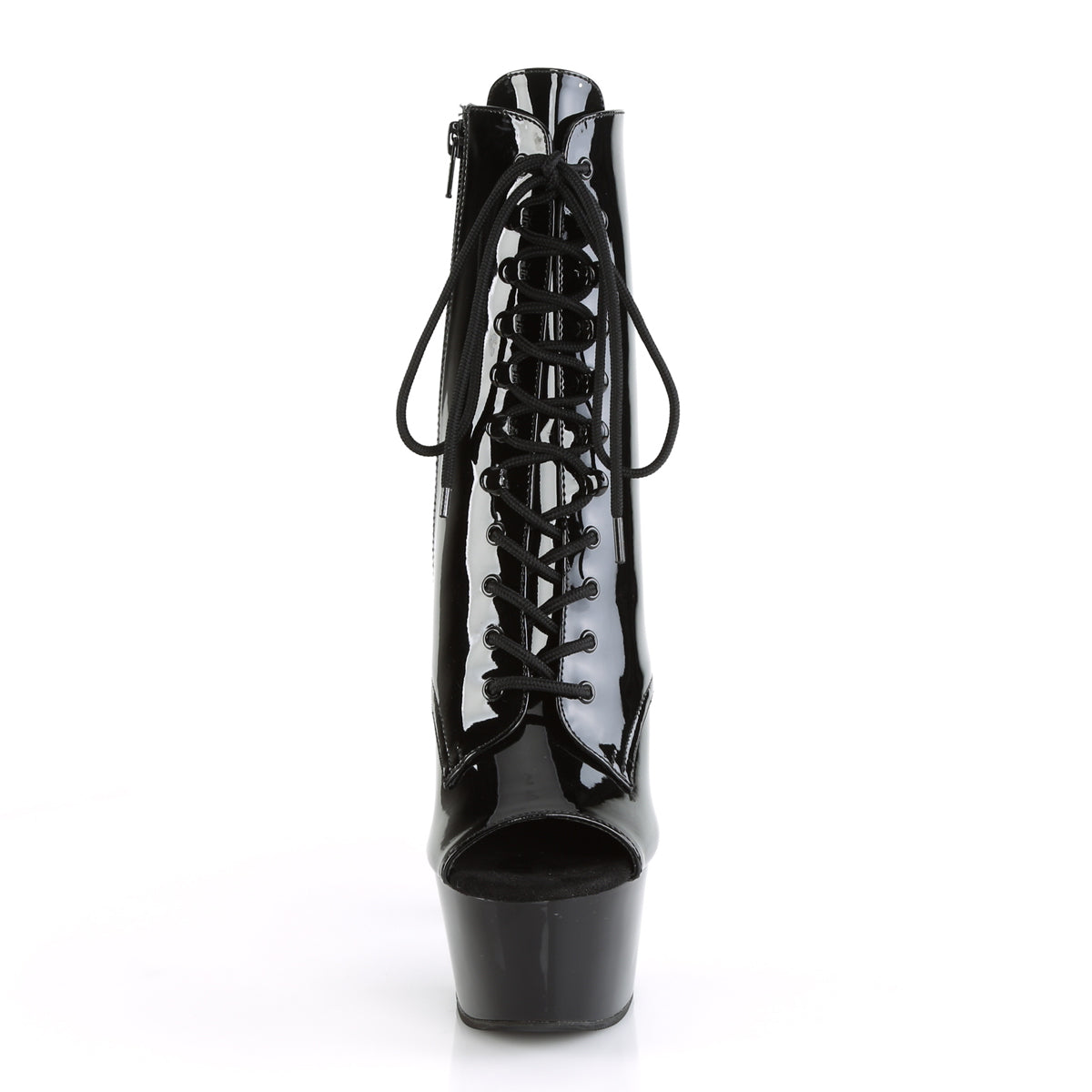 ASPIRE-1021 Black & Clear Calf High Peep Toe Boots