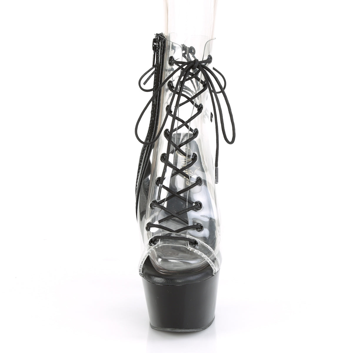 ASPIRE-600-30 Black & Clear Calf High Peep Toe Boots