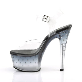 ASPIRE-608STD Black & Clear Ankle Peep Toe High Heel