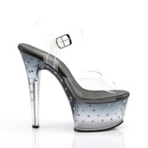 ASPIRE-608STD Black & Clear Ankle Peep Toe High Heel