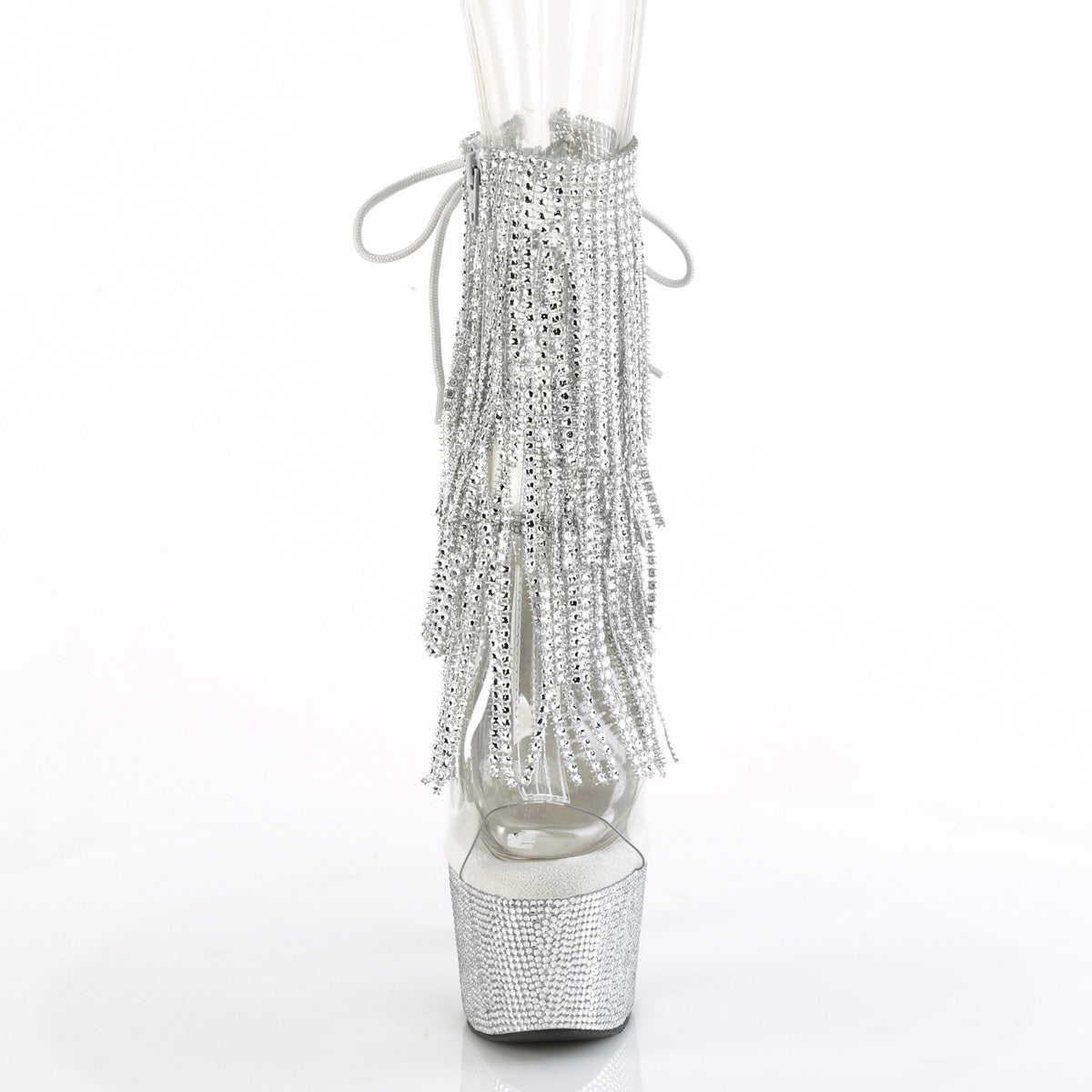 BEJEWELED-1017RSF-7 Silver Sequin Ankle Boots
