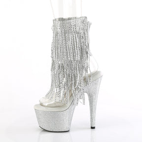 BEJEWELED-1017RSF-7 Silver Sequin Ankle Boots