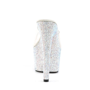 BEJEWELED-701DM Clear & Silver Peep Toe High Heel