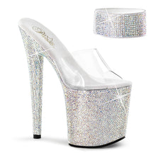 BEJEWELED-812RS Clear & Silver Ankle Peep Toe High Heel
