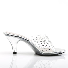 BELLE-301RS Clear Sparkly Mules
